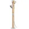 EGLO Lampadaire Cawton, hauteur 134,5 cm, acier/brun, à 2 lampes. acier