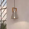 EGLO Suspension Cawton, Ø 16 cm, acier/brun, acier/bois