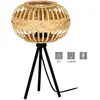 EGLO Amsfield 1 lampe à poser en bois, trépied