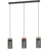 EGLO Suspension Klinsdale, noir/marron, à 3 lampes