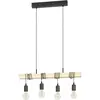 Suspension Townshend bois, 4xE27 metal noir, Eglo