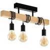 EGLO Plafonnier Townshend en bois, à 3 lampes noir