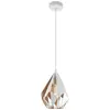 EGLO Suspension Carlton 1 blanche-dorée, Ø 20,5 cm