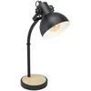 EGLO Lampe de table à poser Lubenham E28 - Acier et bois - 28W