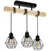 Lampe de plafond 55x36x20 cm en métal noir avec support en bois 220-240 v IP20 Eglo Townshend 5