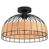 EGLO Plafonnier Anwick en acier avec tressage en rotin