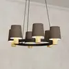 EGLO Lustre Edale, 6 abat-jour tissu cappuccino, rond