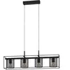 EGLO Suspension Catterick, noire, quatre abat-jour cage