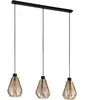 EGLO Suspension Adwickle, 3 abat-jour en fil naturel