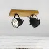 EGLO Spot pour plafond Gatebeck, bois/noir, 2 lampes, bois