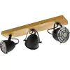 EGLO Spot pour plafond Gatebeck, bois/noir, 3 lampes, bois