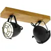 Eglo projecteur gatebeck 2 lampes acier et bois noir 425522