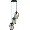 Lampe à suspension 130 cm avec cage en métal noir et trois points lumineux - Eglo Newtown