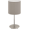 Lampe de table en tissu PASTERI 1 ampoule nickel satiné Diamètre 18 Cm