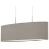 EGLO Suspension en textile PASTERI 2 ampoules nickel satiné abat jour taupe