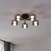 EGLO Plafonnier LED Copillos, noir Ø 66 cm verre/métal à 5 lampes