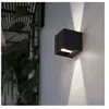 Applique murale d'extérieur led up & down alu noir IP44 spot