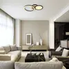 Globo - Plafonnier led salon métal aspect bois mobile l 51,5 cm