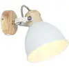 Globo Applique Wiho en métal, blanc/aspect bois, 1 lampe