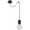 Plafonnier suspension lampe éclairage métal-noir alu salon 1 flamme