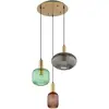 Globo Suspension Normy, Ø 55 cm, multicolore, verre, 3 lampes