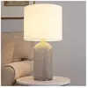Globo Lampe de table Sofia, blanche, hauteur 50 cm, tissu/verre