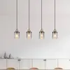 Globo Suspension Reid, à 4 lampes, noire/fumée
