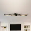 Globo Plafonnier LED Geronimo, longueur 108 cm, noir/aspect bois