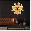Globo Suspension Udo, ambre, Ø 55 cm, verre