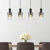 Globo Suspension Florentina, longueur 103 cm, gris fumé, verre, 4 lampes