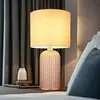 Globo Lampe de table Sofia, couleur crème, hauteur 50 cm, tissu/verre
