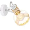 GLOBO - SPOT - METAL BLANC - BOIS NATURE - INTERRUPTEUR - 1 x E27 - 40 W - 230 V - BANA