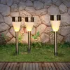 Globo Lampe sur piquet LED solaire 33576-3, acier inoxydable, lot de 3