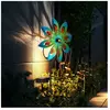 Décoration de jardin Roue à vent led Lampe solaire Lampe de terrasse m...