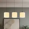Globo Suspension LED Thea, longueur 74 cm, à 3 lampes, crème/noir mat