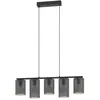 Eglo Suspension 5 Lumières H. 110cm COLOMERA Noire et grise mat