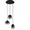 EGLO Suspension Aguilares, verre fumé, 3 lampes Rondell