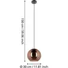 EGLO Stars Of Light Suspension Cordoba à 1 lampe, couleur cuivre