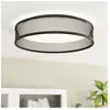EGLO Plafonnier LED Luppineria tressage acier, noir