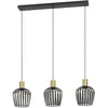 EGLO Suspension Empoli, noir/laiton, à 3 lampes