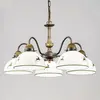 austrolux Lustre à 5 lampes Nonna blanc vert