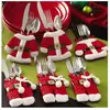 Chaussettes de noel,Couverts en argenterie décor de Table de noël 6 pi...