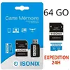Carte Micro-SD - ISONIX - 64 Go - Classe 10 - Compatible smartphones e...