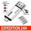 ISONIX Clé USB 128 GO Type C OTG USB Flash Drive pour appareils Android/PC ARGENT