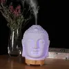 Bois de couleur bois  Humidificateur d'Air Tête de Bouddha, Diffuseur d'Huile Essentielle et d'Arôme, Veilleu