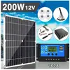 ROKOO révéler-Kit Panneau Solaire 200W Ensemble Solaire Panneaux solaires monocristallins 12V avec régulateur de charge 100A