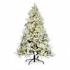 Sapin de noël enneigé 210 cm, 2698 branches, 4000 micro-led, ø 155 cm