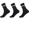 FILA Chaussettes Logo noir socks par3 Noir Taille : 35-38