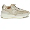 Carmela Chaussures de sport en cuir Combi Raphia compensées pour femme Beige, beige, 38 EU