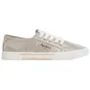 Baskets basses - PEPE JEANS - blanc - Lacets - Or - Lurex brillant